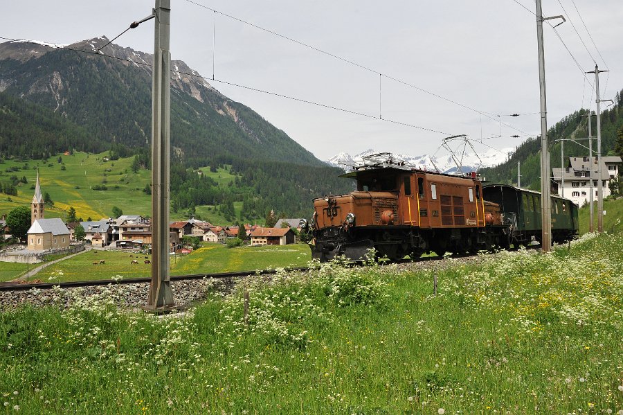 2019.06.11 RhB Ge 6-6 I 414 Albulabahn Krokodil Bahnfest Bergün (11)